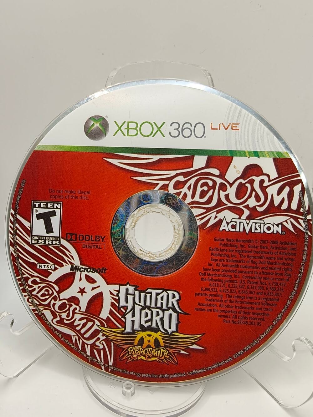Guitar Hero Aerosmith (Xbox 360) Disc Only - Verified Menu